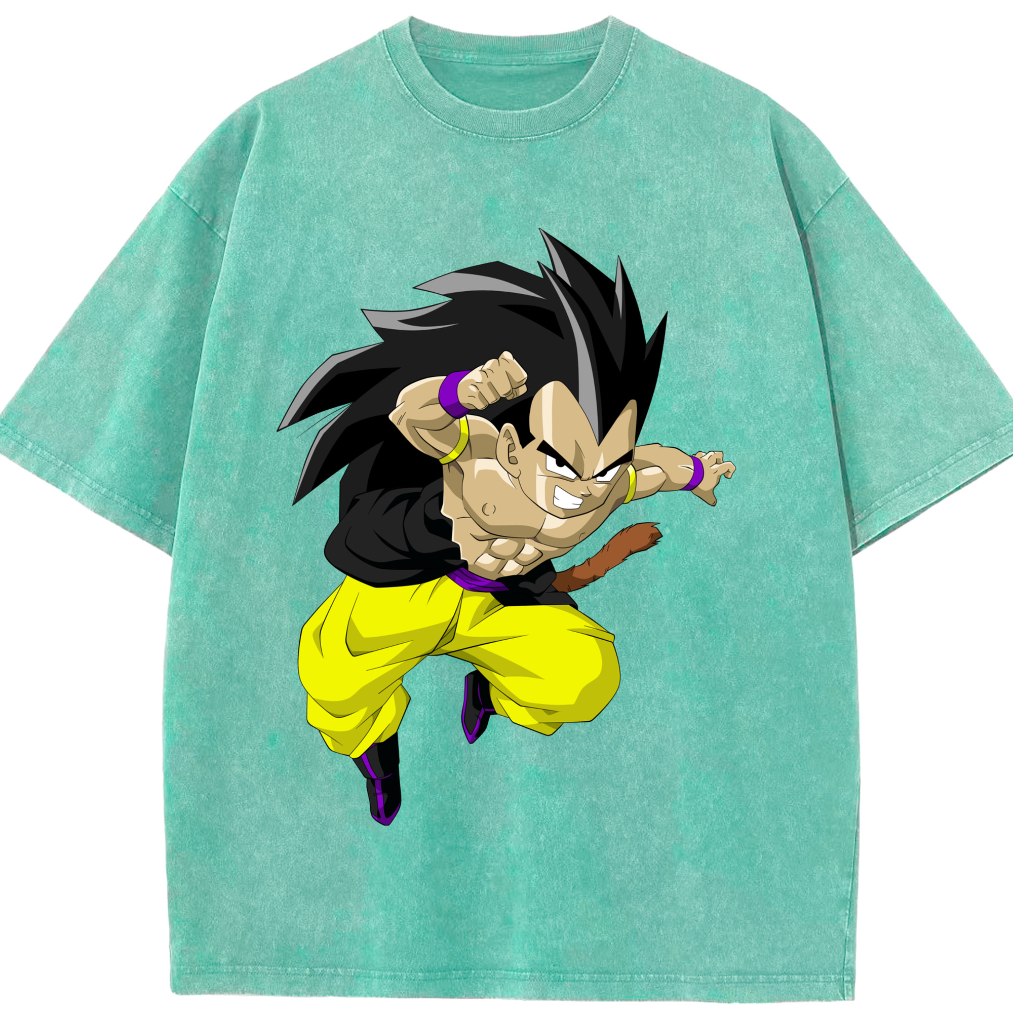 （画像用） ドラゴンボール ベジータ四世（Bejīta Yonsei）DRAGON BALL Vegeta IV 綿100% ヴィンテージ風 半袖Tシャツ（フロントプリント）